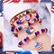 4th of July DIY Bead Kit (1608pcs), Patriotic USA Flag Color Beads, Stars, Letters & Charms for Jewelry & Craft Supplies